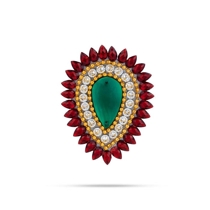 Acrylic Rangoli - 9 x 8 Inches | Peacock Design Kundan Rangoli/ Muggulu Rangoli for Home Decor - Kolam & Rangoli