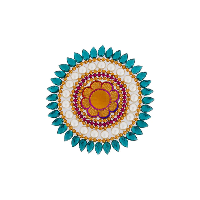 Rangoli Design - 11 x 11 Inches | Kolam Design/ Mango Design Rangoli Kolam/ Muggu Design for Home Decor - Kolam & Rangoli