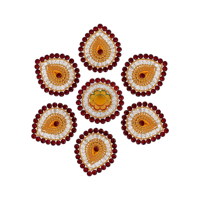 Rangoli Design - 11 x 11 Inches | Kolam Design/ Mango Design Rangoli Kolam/ Muggu Design for Home Decor - Kolam & Rangoli