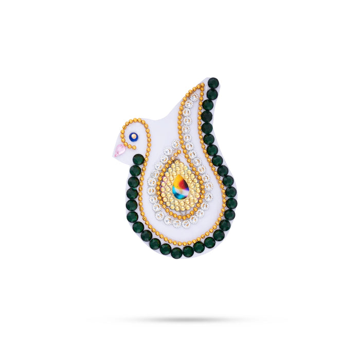 Acrylic Rangoli | Kundan Stone Rangoli Design/ Peacock Design Muggulu Rangoli for Home Decor - Kolam & Rangoli