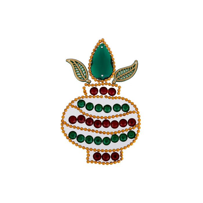 Acrylic Rangoli Design | Kalash Design Muggulu Rangoli Kolam/ Kundan Stone Kolam Design for Home Decor - Kolam & Rangoli