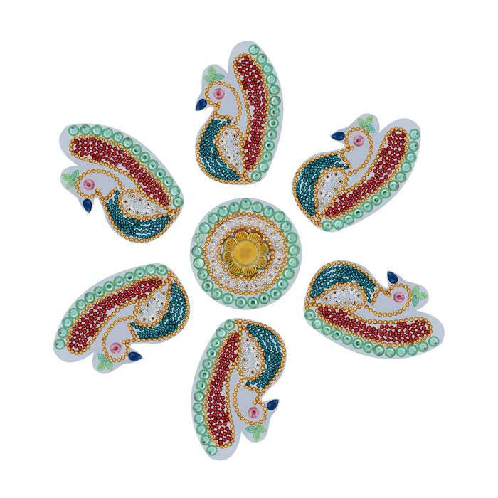 Acrylic Rangoli Design | Kalash Design Muggulu Rangoli Kolam/ Kundan Stone Kolam Design for Home Decor - Kolam & Rangoli