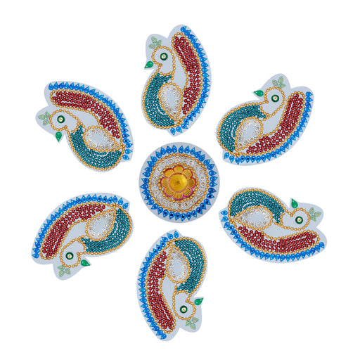 Acrylic Rangoli Design | Kalash Design Muggulu Rangoli Kolam/ Kundan Stone Kolam Design for Home Decor - Kolam & Rangoli