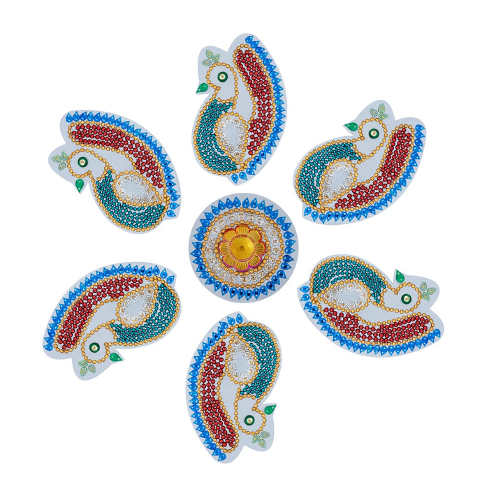 Acrylic Rangoli Design | Kalash Design Muggulu Rangoli Kolam/ Kundan Stone Kolam Design for Home Decor - Kolam & Rangoli