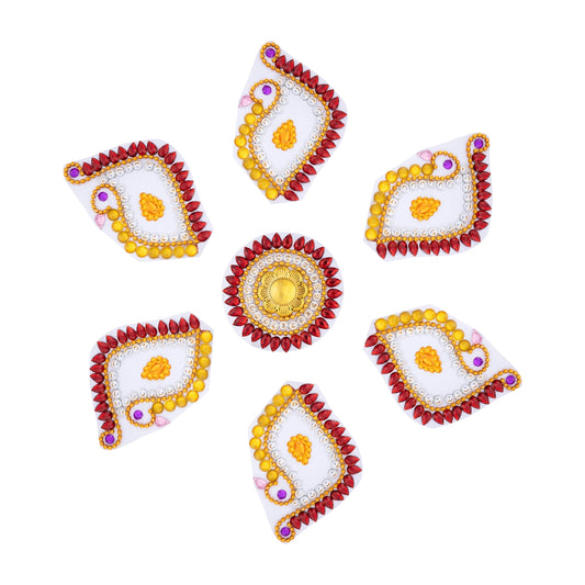 Acrylic Rangoli | Peacock Design Kundan Stone Acrylic Rangoli Design/ Muggulu Rangoli for Home Decor - Kolam & Rangoli