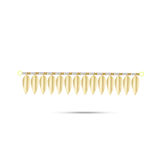 Fancy Toran - 39 Inches | Leaf Design Bandanwar/ Gold & White Beads Thoran for Door Decor - Toran