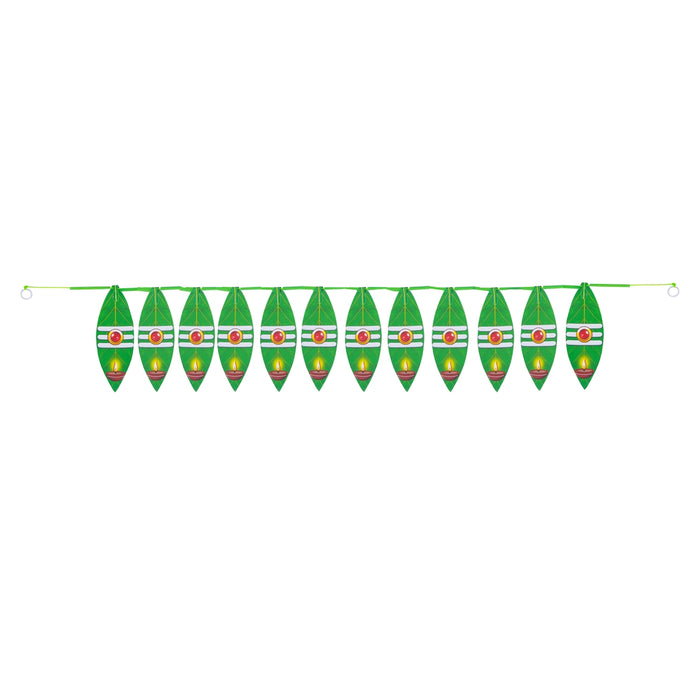 Green Leaf Toran - 27 Inches | Tube God Thoranam / Bandanwar/ Thoranam / Thoran for Door Decor