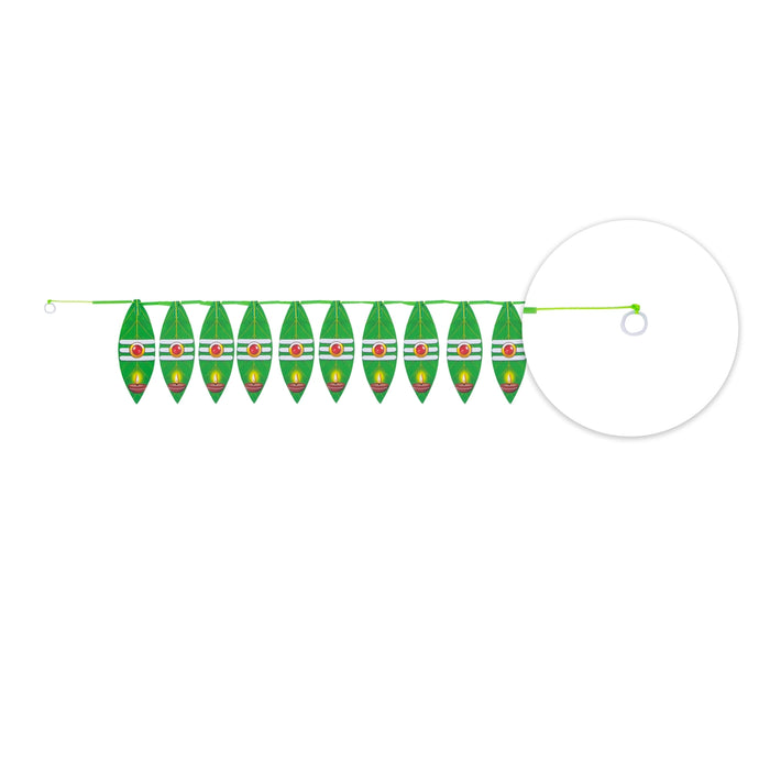 Green Leaf Toran - 27 Inches | Tube God Thoranam / Bandanwar/ Thoranam / Thoran for Door Decor