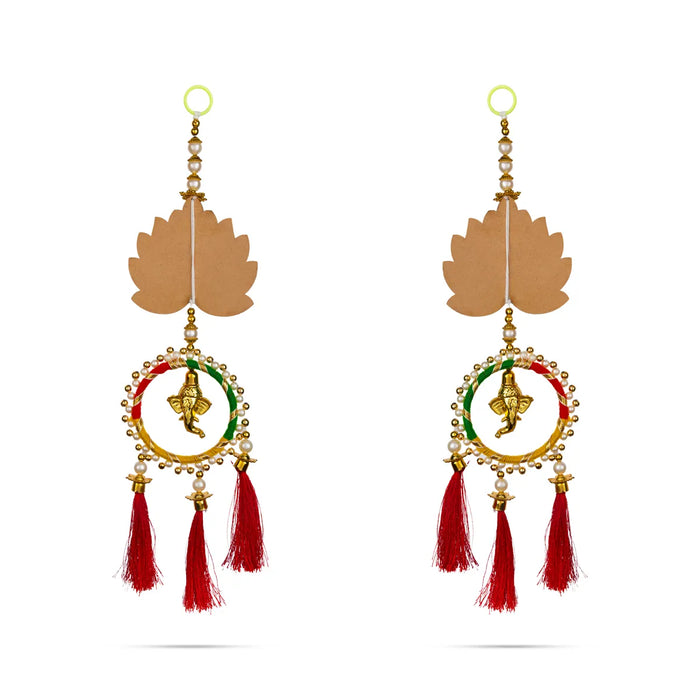 Ganesh Lotus Wall Hanging Pair – 15 Inch | Ganesha Decor Piece / Lotus Hanging for Home Wall Decor