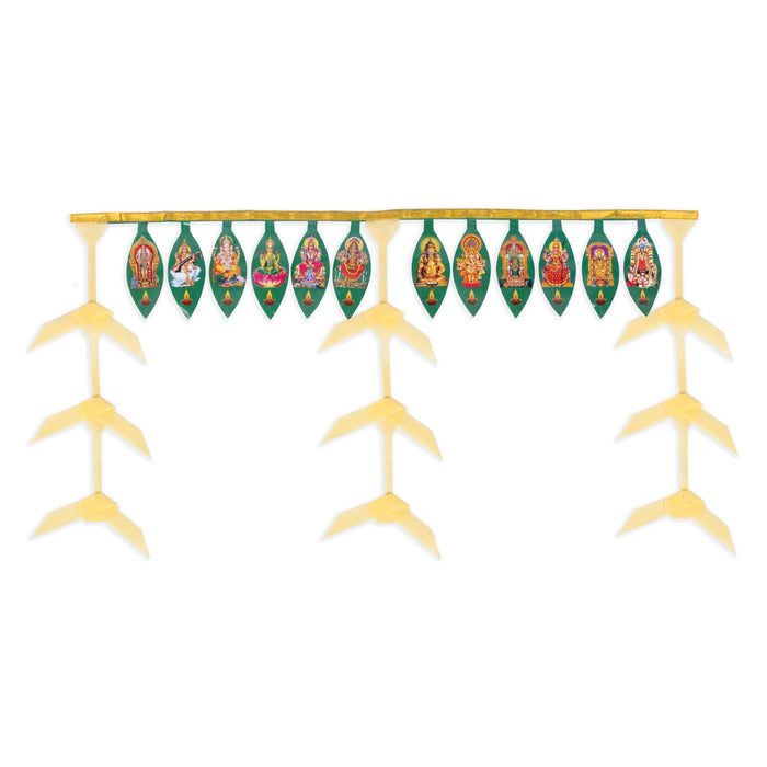 Green Leaf Toran - 37 Inches | Thennan thoranam / Bandanwar / God Thoranam / Thoran for Door Decor