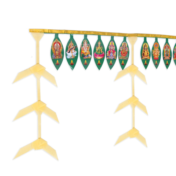 Green Leaf Toran - 37 Inches | Thennan thoranam / Bandanwar / God Thoranam / Thoran for Door Decor