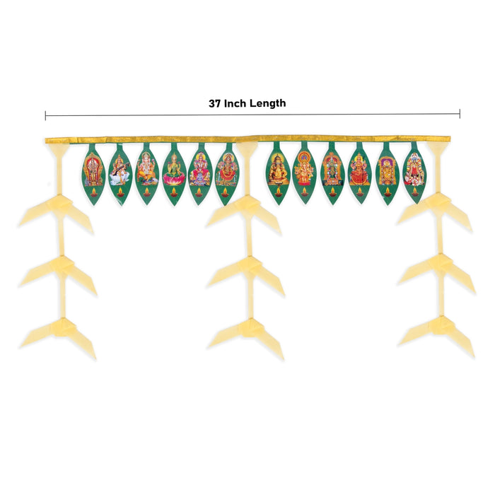 Green Leaf Toran - 37 Inches | Thennan thoranam / Bandanwar / God Thoranam / Thoran for Door Decor
