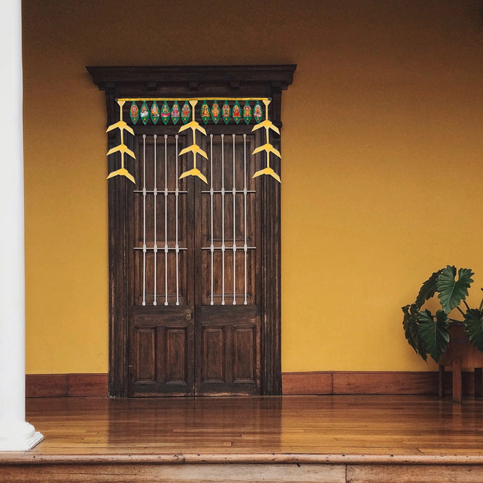 Green Leaf Toran - 37 Inches | Thennan thoranam / Bandanwar / God Thoranam / Thoran for Door Decor