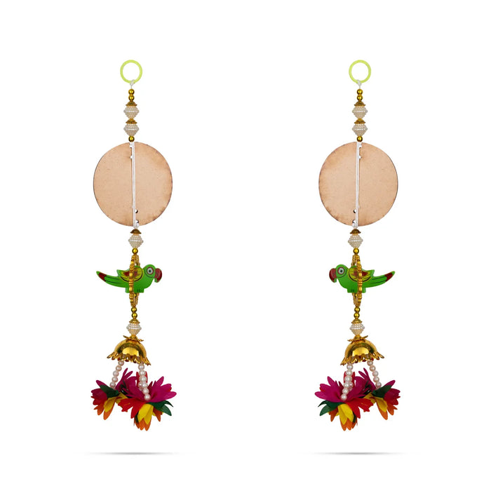 Parrot Design Wall Hanging Pair - 12 Inches | Moti Design Wall Hanger/ Wall Decor For Living Room