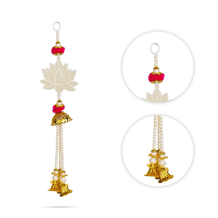 Lotus Design Wall Hanging Pair - 13 Inches | Moti Beads Design Wall Hanger/ Wall Decor For Living Room