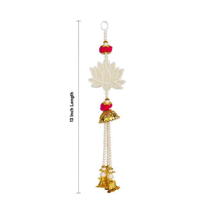 Lotus Design Wall Hanging Pair - 13 Inches | Moti Beads Design Wall Hanger/ Wall Decor For Living Room