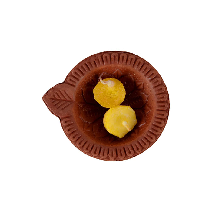 Karthik Deepam Set – 6 Pcs | With Ghee Diya & Tray/ Clay Oil Lamps For Deepam & Pooja Rituals