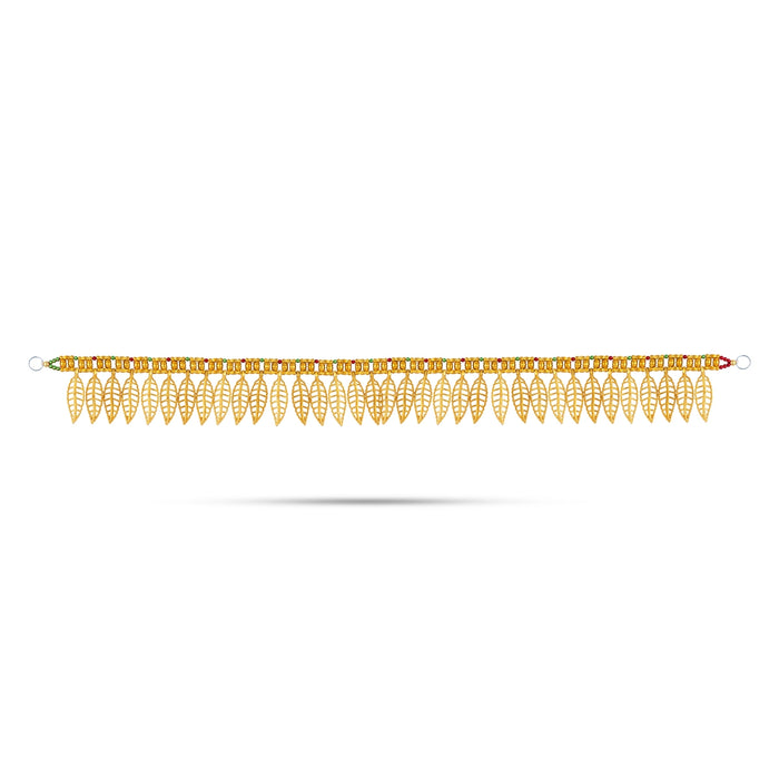 Fancy Toran - 37 Inches | Gold Beads Leaf Bandanwar/ Thoran for Door Decor/ 120 Gms Approx - Toran