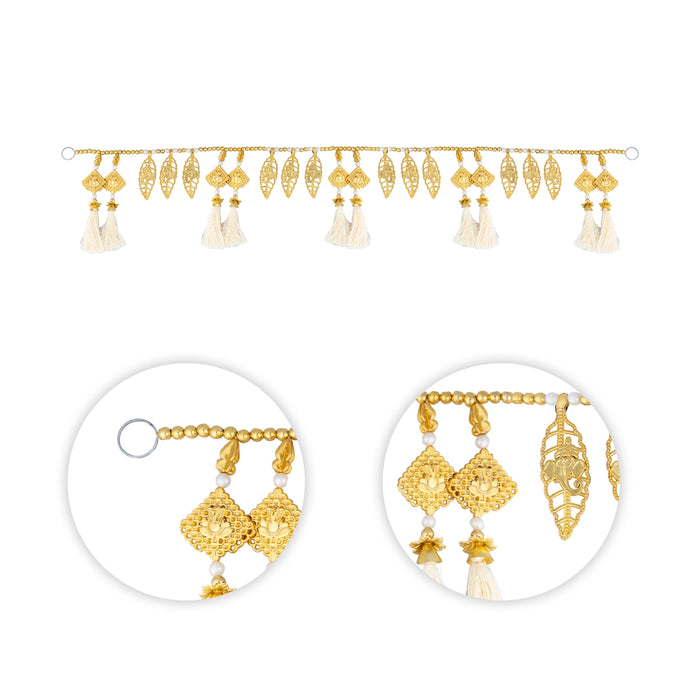Fancy Toran - 38 Inches | Golden Leaf Bandanwar/ Thoran for Door Decor - Toran