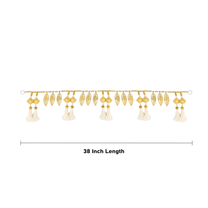 Fancy Toran - 38 Inches | Golden Leaf Bandanwar/ Thoran for Door Decor - Toran