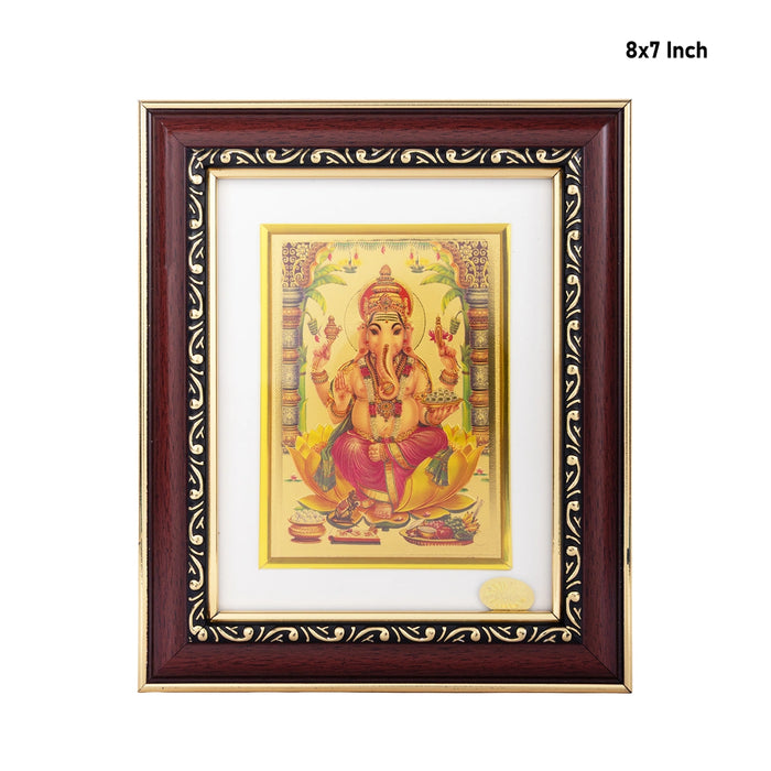 Ganapati Picture Frame - 8 x7 Inches | Lord Ganesha Photo Frame For Home & Pooja space
