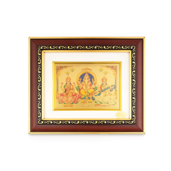 Lakshmi Ganesha Saraswati Photo Frame - 8 x 7 Inches | Wall Hanging/ Picture Frame/ God Frame For Living room