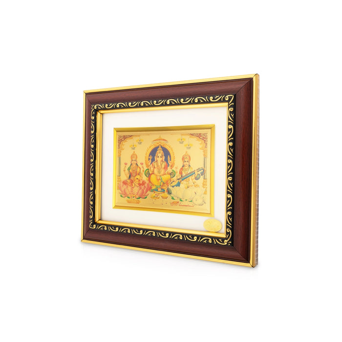 Lakshmi Ganesha Saraswati Photo Frame - 8 x 7 Inches | Wall Hanging/ Picture Frame/ God Frame For Living room