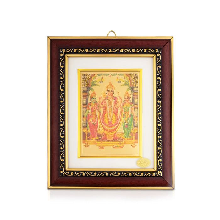 Murugan Valli Deivanai Picture Frame - 8 x 7 Inches | Dhandayuthapani with Valli Deivanai Photo Frame for Home
