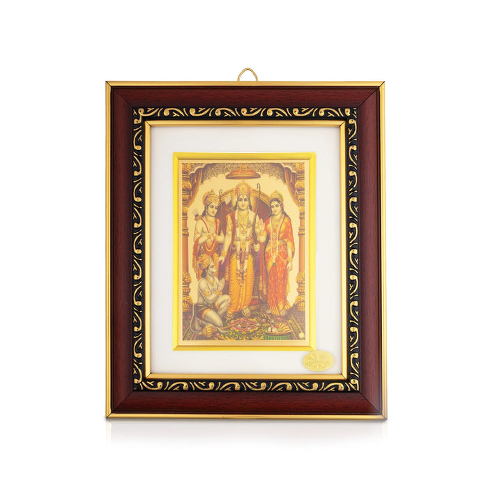 Sri Rama Picture Frame - 8 x 7 Inches | Divine Rama Darbar Photo Frame for Pooja Room & Prayer Space