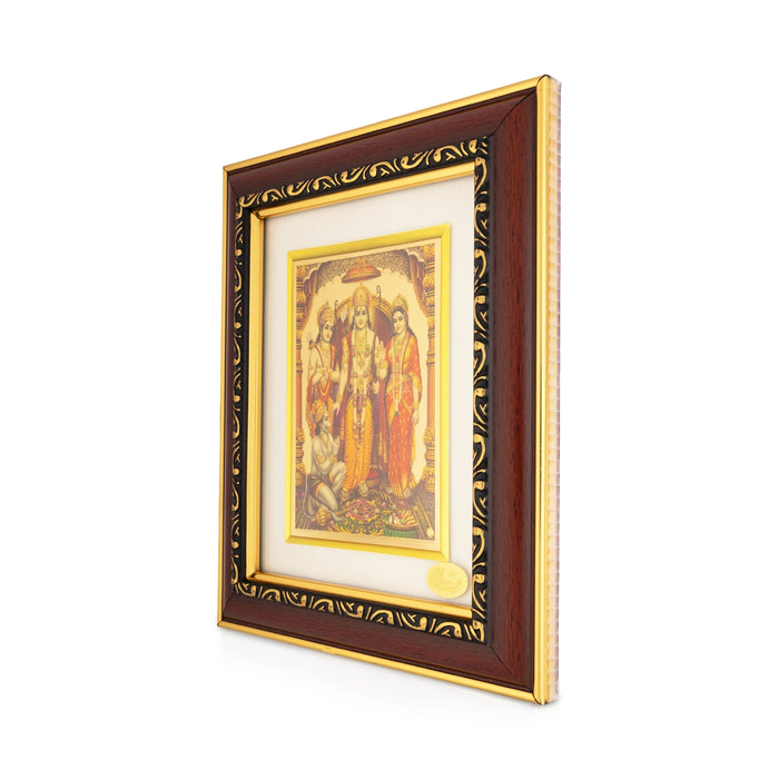 Sri Rama Picture Frame - 8 x 7 Inches | Divine Rama Darbar Photo Frame for Pooja Room & Prayer Space