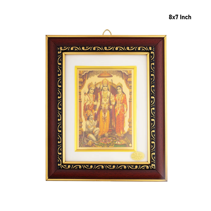 Sri Rama Picture Frame - 8 x 7 Inches | Divine Rama Darbar Photo Frame for Pooja Room & Prayer Space