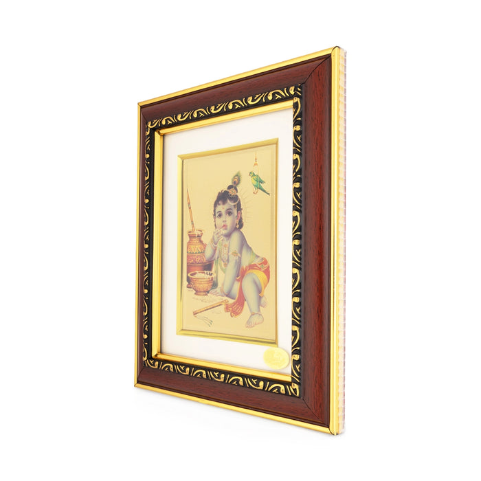 Balakrishna Photo Frame - 8 x 7 Inches | Divine Baby Krishna Wall Frame for Home & Pooja Room