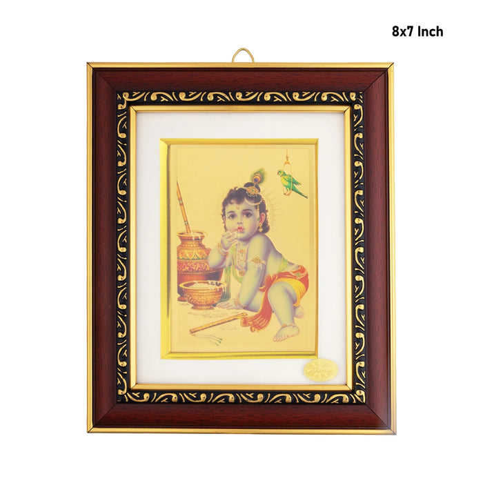 Balakrishna Photo Frame - 8 x 7 Inches | Divine Baby Krishna Wall Frame for Home & Pooja Room