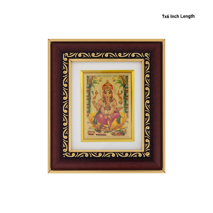 Ganesha Photo Frame - 7 x 6 Inches | Lord Vinayagar Picture Frame For Pooja Room