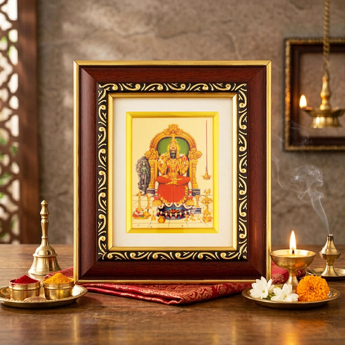 Kamakshi Amman Photo Frame - 7 x 6 Inches | Goddess Wall Frame/ Picture Frame for Pooja Space