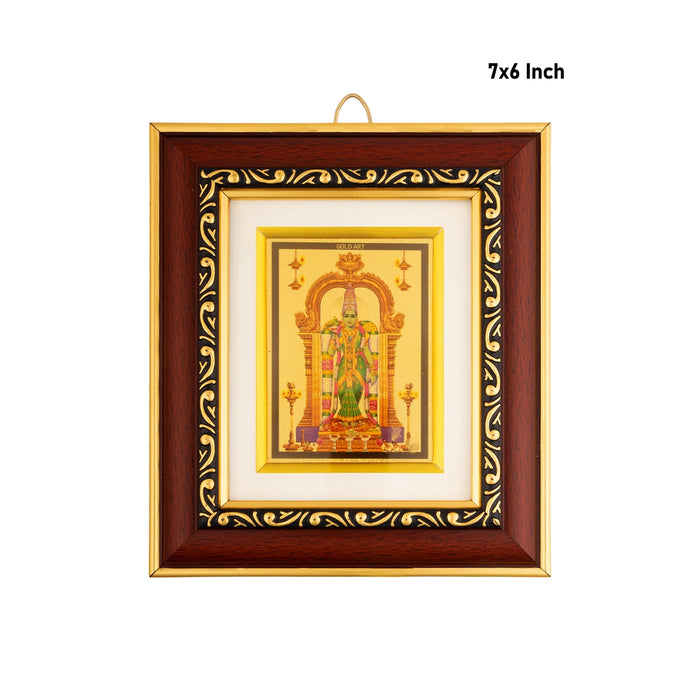 Goddess Meenakshi Amman Picture Frame - 7 x 6 Inches | Divine Madurai Meenakshi Standing Photo Frame for Living Room