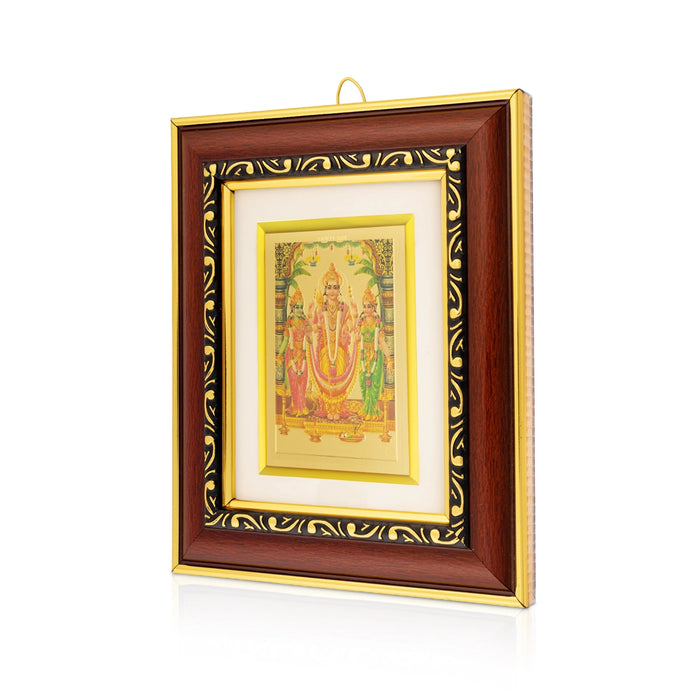 Subramanyar Valli Deivanai Wall Frame - 7 x 6 Inches | Lord Murugan Valli Deivanai Picture Frame for Pooja Space
