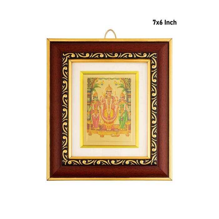 Subramanyar Valli Deivanai Wall Frame - 7 x 6 Inches | Lord Murugan Valli Deivanai Picture Frame for Pooja Space