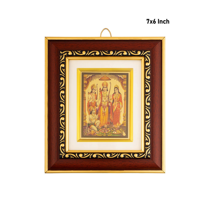 Lord Rama Photo Frame - 7 x 6 Inches | Divine Rama Parivar Picture Frame for Prayer Room & Spiritual Decor