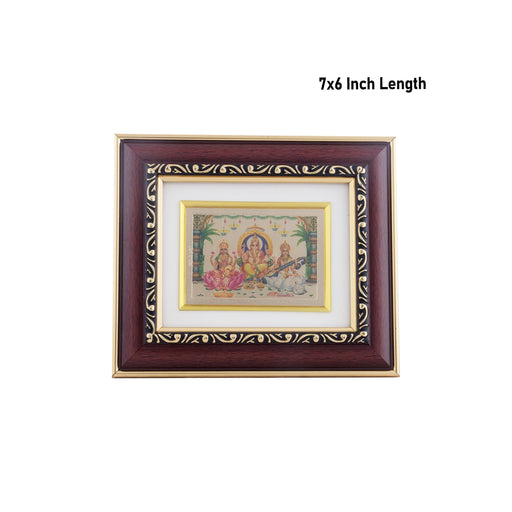 Synthetic Photo Frame - 7 x 6 Inches | Photo Frame/ Rosewood Picture Frame for Home Decor/ Assorted Design - Hindu God Photos & Frames