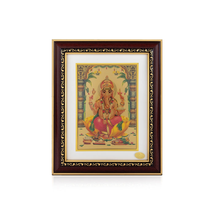 Lord Ganesha Photo Frame - 10 x 8 Inches | Vinayagar Picture Frame For Living Room & Pooja Space