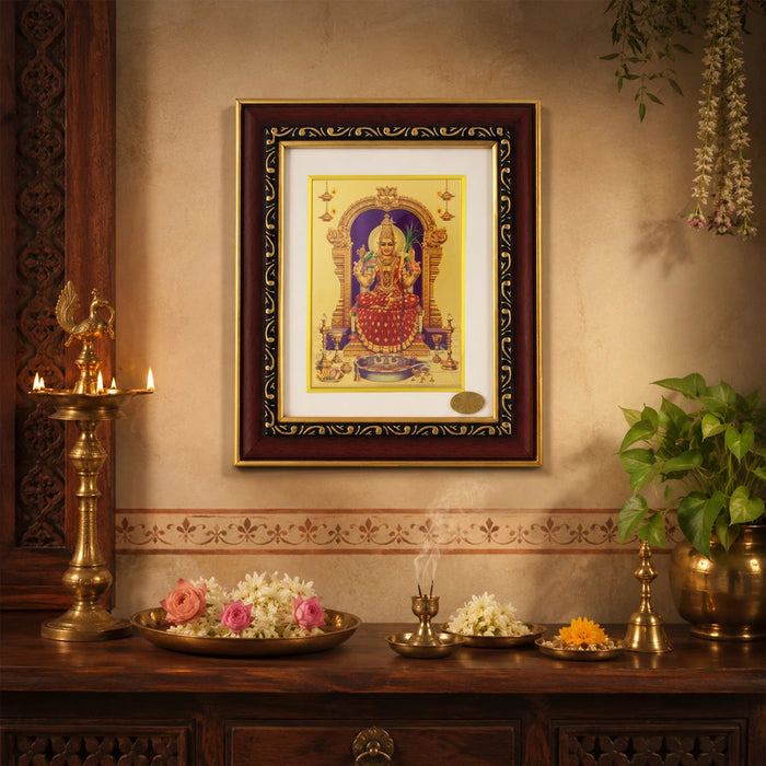 Kamakshi Picture Frame - 10 x 8 Inches | Goddess Picture Frame/ Wooden Wall Frame for Home Decor