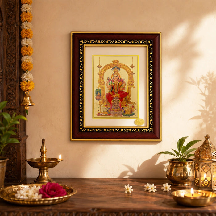 Karumari Amman Photo Frame - 10 x 8 Inches | Divine Goddess Karumari Picture Frame For Pooja Space