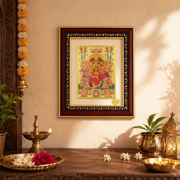 Lalithambikai Murti Photo Frame - 10 x 8 Inches | Wall Picture Frame/ Spiritual Decor For Pooja Room
