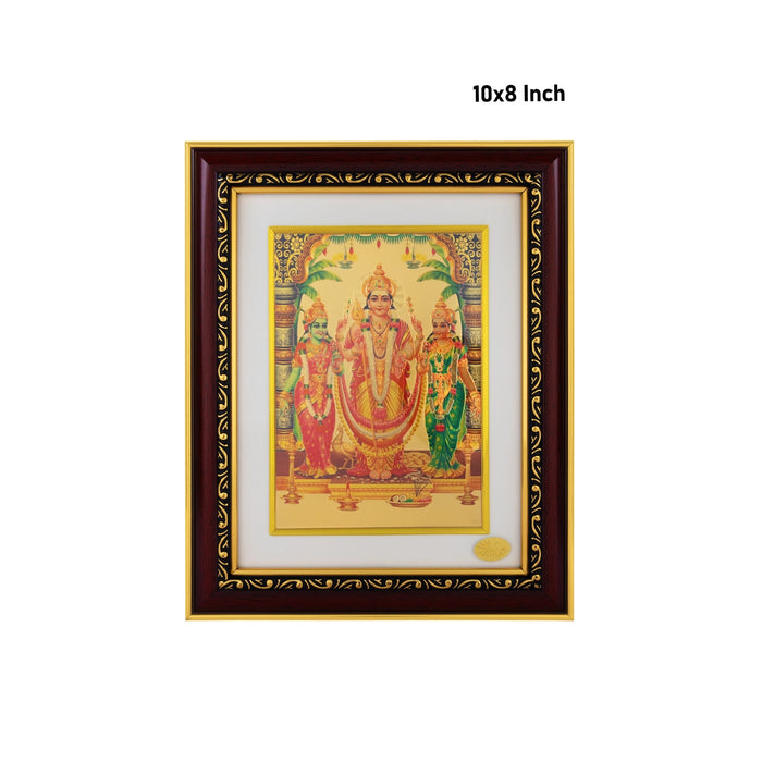 Shanmugar Valli Deivanai Photo Frame 10 x 8 Inches | Lord Murugan with Valli & Deivanai Wall Frame for Pooja Room