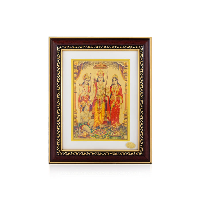 Kothanda Ramar Wall Frame - 10 x 8 Inches | Ram Darbar Photo Frame with Sita, Lakshmana & Hanuman for Pooja Space