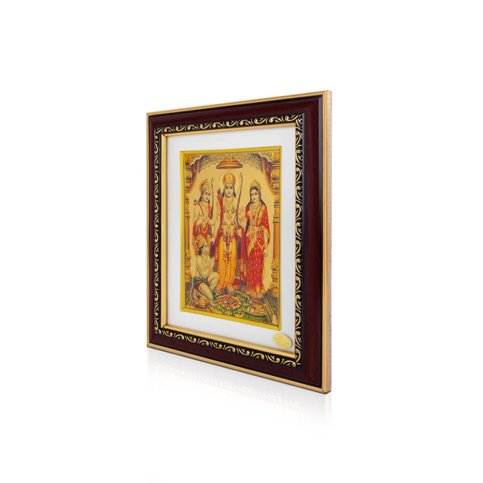 Kothanda Ramar Wall Frame - 10 x 8 Inches | Ram Darbar Photo Frame with Sita, Lakshmana & Hanuman for Pooja Space