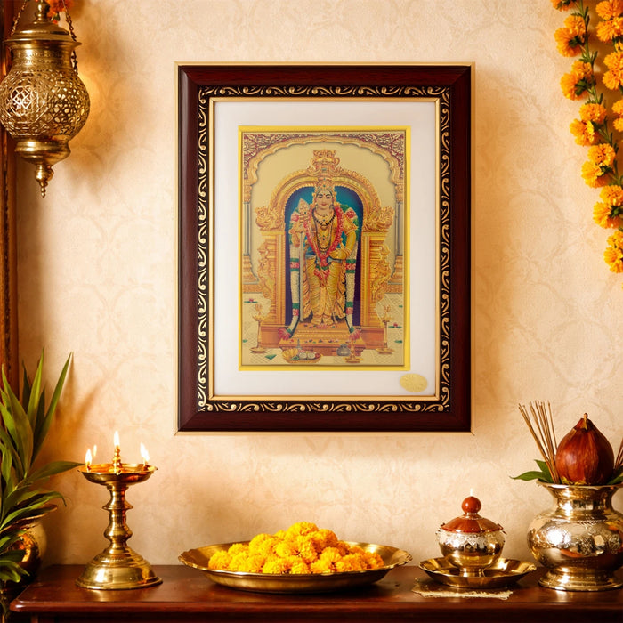 Tiruchendur Murugar Picture Frame - 10 x 8 Inches | Lord Subramanyar Wall Frame for Living Room & Pooja Space