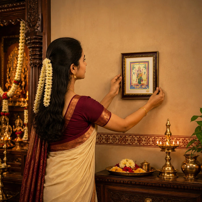Vastu Lakshmi Picture Frame - 10 x 8 Inches | Goddess Lakshmi Photo Frame for Pooja Space