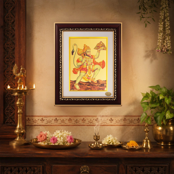 Veer Hanuman Picture Frame - 10 x 8 Inches | Divine Rama Bhakta Hanuman Photo Frame for Home & Pooja Room